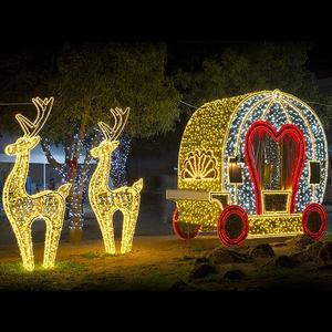 Decoración Navideña para Exteriores, Carruaje de <span class=keywords><strong>Cenicienta</strong></span> Iluminado de Tamaño Real con Luces Navideñas - Product Image 3
