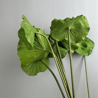 Lotus artificiel vert de haute qualité en PU, feuillage artificiel écologique et durable pour mariage, style chinois, fête à domicile