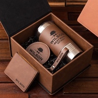 Set hadiah Tumbler anggur 20oz, Set hadiah cangkir Tumbler baja tahan karat dengan gantungan kunci dompet dan alas