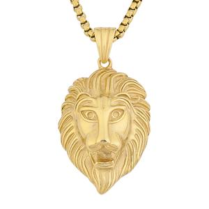 Pendentif Tête de Grand Lion pour Homme, Collier Hip Hop, Bijoux en Acier Inoxydable Poli Noir, Argenté, Plaqué Or, Fabrication d'Usine - Product Image 3