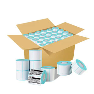 2x2 papier auto-adhésif personnaliser étiquettes autocollantes doublure bleue 100X150 rouleau d'étiquettes rouleau d'étiquettes thermiques - Product Image 1