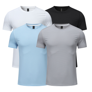 T-shirts de musculation pour hommes, en soie glacée, respirants et à séchage rapide, pour la course et l'entraînement sportif - Product Image 2