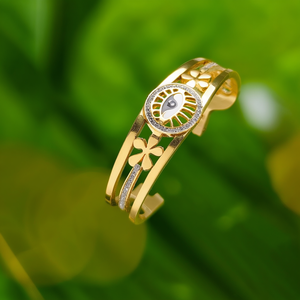 Bracelet de charme tendance en acier inoxydable 316L plaqué or PVD, motif œil porte-bonheur, bijoux pour femmes - Product Image 3