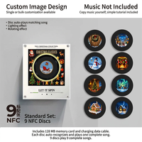 Aimant de réfrigérateur rotatif en acrylique NFC de Noël, découpé au laser, minimaliste, veilleuse musicale, décoration personnalisée, cadeau