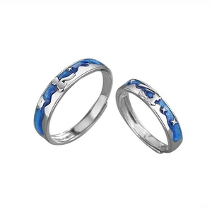 Anillos de Pareja con Diseño Antiguo Plateados en Plata, Modernos, para <span class=keywords><strong>Hombre</strong></span> y Mujer, para Boda, Compromiso, Fiesta, Regalo de San Valentín - Product Image 5