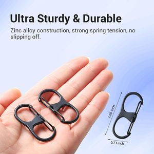 HIQUODIN PCS Zipper Clips Anti Theft Alloy Double Opening <b>Small</b> Carabiner Zipper <b>Lock</b> For Luggage Bag Backpacks Boots Purses Zip - Product Image 4