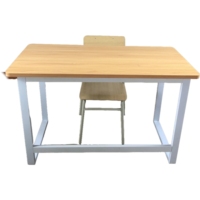 Bibliothèque scolaire en bois massif simple et moderne Salle de lecture Salle d'étude Salle de réunion Table carrée
