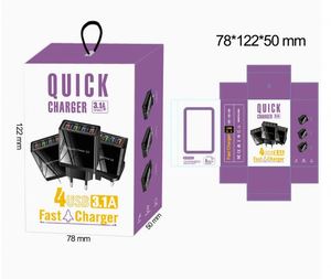 Multi-color Portable <b>Fast</b> <b>Charging</b> <b>Plug</b> QC3.0 4USB 3A for Mobile Phones Apple Tablet Travel Adapter US, EU, UK Wall Charger. - Product Image 6