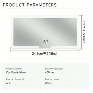 Miroir de courtoisie <span class=keywords><strong>LED</strong></span> HD rechargeable pour pare-soleil de <span class=keywords><strong>voiture</strong></span>, avec lumière d'appoint, universel et fin, pour filles et femmes - Product Image 6