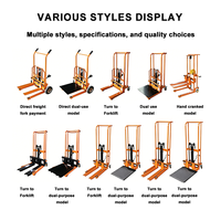 Apilador Manual Hidráulico de 500 kg y 1.5 m, Mini Apilador de Paletas Portátil para Uso en Almacenes, Talleres y Garajes, para Carga y Descarga