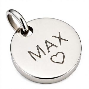 Colgante de Acero Inoxidable Grabado con Láser Personalizado al por Mayor, Chapado en Oro de 18K, Placa de Identificación Impermeable para Mascotas, Joyería con Nombre de Perro - Product Image 1