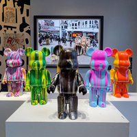 Statue d'ours à peindre soi-même de 28 cm, décoration d'ours en bloc de peinture, ornements de bureau, sculpture d'ours pour le salon, décoration de la maison, cadeaux d'anniversaire