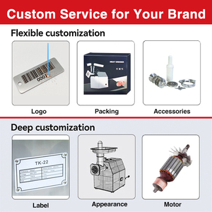 GL GL12 22 32 Hachoir à viande de qualité commerciale pour <span class=keywords><strong>boucherie</strong></span>, hachoir à viande électrique avec <span class=keywords><strong>2</strong></span> plaques de coupe et remplisseur de saucisses - Product Image 6