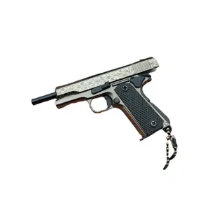 Creative New 1:3 Damascus pattern gun color 1911 all metal gun model toy keychain pendant