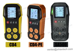 Pendeteksi Gas Portabel, Pendeteksi CD4-PE dan Kebocoran Gas Baru, Oranye, Multi Gas dengan Pompa
