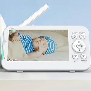 Moniteur bébé 5 pouces, avec caméra et Audio, sans fil, double connexion