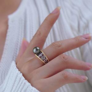 ขาตั้งแหวนเงินแท้ S925 พร้อมลูกปัดกลมขนาด 7-10 มม. อุปกรณ์ทำเครื่องประดับวินเทจ DIY 10092 ไข่มุกเม็ดเดี่ยว - Product Image 2