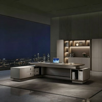 Bureau de direction moderne et minimaliste pour le patron, table d'entreprise haut de gamme, ensemble de mobilier de bureau pour le bureau du président.