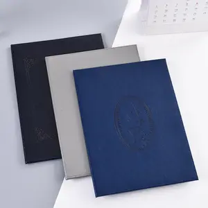 Funda de cuero sintético con logotipo personalizado, carpeta con certificado de graduación, tamaño A4