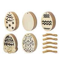 Pendentif œuf de Pâques en bois gravé au laser, artisanat DIY, ornement décoratif