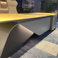 Bureau de direction moderne de luxe, grand bureau en L pour administrateur et PDG, mobilier de bureau professionnel haut de gamme