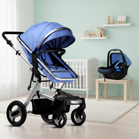 Poussette pliable en lin vert et aluminium pour enfants de 6 mois à 3 ans, chariot à pousser/tirer pour bébé, capacité de charge de 20 kg