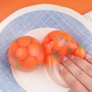 ของเล่นบีบรูปผลไม้ลูกพลับทำจากยางนิ่ม ของเล่นบีบคลายเครียดสำหรับเด็ก ลูกบอลบีบระบายอารมณ์ - Product Image 6