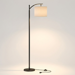 Minimalist Black Floor Lamp <b>Plug</b> in Tall Floor Lamp Bedroom Floor Lamp Floor Lamp Stand <b>with</b> Stable Base - Product Image 2