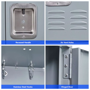 Heavy Duty Cold Rolled Steel 3 Door Locker American Standing Style with Legs Custom Color & Size for Industrial Warehouse Locker - Product Image 4