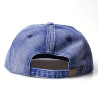 Penjualan Panas Tidak Terstruktur 6 Panel Uang Datar Cetak Kustom Logo Enzim Dicuci Denim Snapback Topi Jeans Cuci Asam Topi Strapback