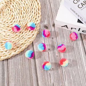 KALIONE 30 Pcs Soft Plush Cat Ball 1.2 Inch Rainbow Fuzzy Kitty Toy Balls For Cats Boredom Buster - Product Image 5