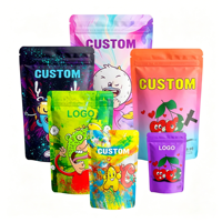 Sachets Doypack BOPP personnalisés imprimés 3,5g/7g/14g/28g, sacs Mylar recyclables de qualité alimentaire avec fermeture éclair pour aliments pour animaux et chewing-gums