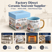 Mug en céramique souvenir touristique de Berlin, Allemagne, avec anse dorée et motif des monuments, pour eau, café, lait, en New Bone China, personnalisable OEM