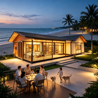 Maison conteneur préfabriquée pliable à un étage de 20 pieds avec structure en acier isolée pour usage estival à la plage, personnalisable OEM/ODM