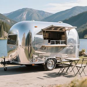 รถขายไอศกรีมเคลื่อนที่คุณภาพสูง รถพ่วงขายแฮมเบอร์เกอร์ รถเข็นขายอาหารกลางแจ้ง - Product Image 5