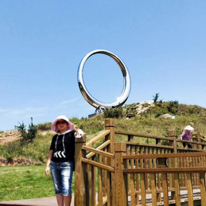 แหวนโลหะขนาดใหญ่ K016 304ห่วงสแตนเลสประติมากรรมกลางแจ้งจุดท่องเที่ยวเมืองภาพถ่ายสาธารณะภูมิทัศน์3D ศิลปะเครื่องประดับเพลง - Product Image 4