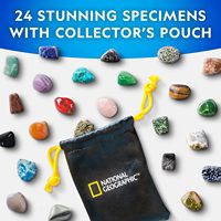 Calendrier de l'Avent avec pierres précieuses pour enfants, 24 pierres à ouvrir chaque jour, collection complète de roches, mini kit de fouilles de pierres précieuses