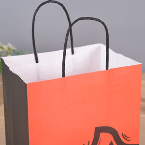 Custom Printed White Kraft <strong>Paper</strong> <strong>Bags</strong> Twisted Handles Digital <strong>Printing</strong> for Clothing Food Take Away Personalized Your Own Logo - Product Image 2