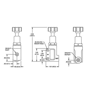 Vanne de proportionnement de frein Lingsheng Auto Parts HB017 3/8-24 IF Entrée Sortie pour mise à niveau et modernisation - Product Image 1