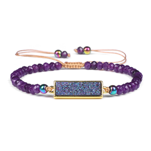 Bracciale in Pietra Naturale <span class=keywords><strong>con</strong></span> Ciondolo a Cuore Druzy, Regolabile, Stile Boho, per Donna, Gioiello di Tendenza, Idea Regalo - Product Image 6