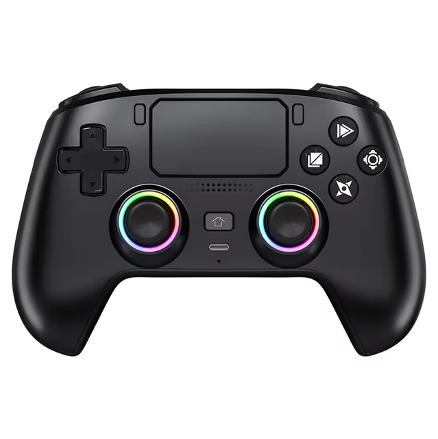 Wireless Game Controller Saitake Joystick with RGB Lighting and Vibration Motor Compatible with Microphone for PS5 Playstation