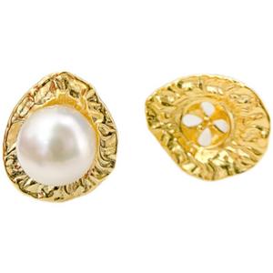 Accessoires en argent S925 pour perles DIY pour femme, perles rondes de 6 à 8 mm, modèle 21361, support creux, boucles d'oreilles dissimulant les imperfections - Product Image 5