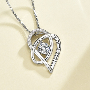 Gold Plated 925 Sterling <strong>Silver</strong> I Love You to the <strong>Moon</strong> and Back Pendant <strong>Necklace</strong> - Product Image 2