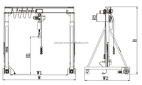 Mini-grue portique mobile à poutre simple, capacité 0,5T-10T, sur roues, avec portique de levage réglable en hauteur, certifiée CE, ISO