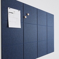 Panneaux acoustiques insonorisants en fibre de polyester, style carré solide, auto-adhésifs, pour l'exportation, lot de 12 pièces