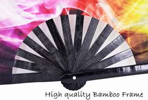 Wholesale Custom Sublimation Printed <b>Large</b> Bamboo Folding Handheld <b>Fan</b> for Wedding Parties Handmade Bamboo Crafts - Product Image 5