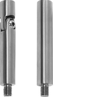 Raccord de main courante en acier inoxydable finition noire SS304 accessoires d'escalier de garde-corps en verre tige de Support de main courante W trou de filetage