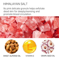 Gommage corporel au sel de l'Himalaya personnalisable, enrichi en vitamine E et pépins de raisin, exfoliant, élimine les cellules mortes, adoucit les peaux rugueuses des coudes et des genoux