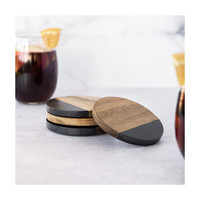 Sous-verre rond en bois d'acacia écologique, moderne et très vendu, pour la décoration intérieure, tapis de table de Noël, avec logo personnalisé pour une utilisation sur table