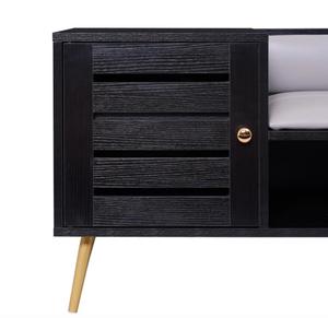 Meilleures ventes de meubles de salon <span class=keywords><strong>Chaussures</strong></span> à boutons noires avec coussins <span class=keywords><strong>Banc</strong></span> de rangement - Product Image 6